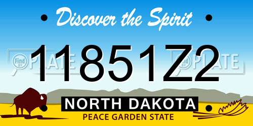 11851Z2 North Dakota License Plate