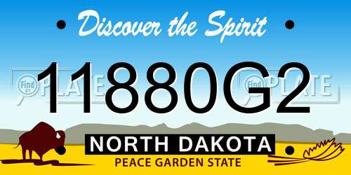 11880G2 North Dakota License Plate