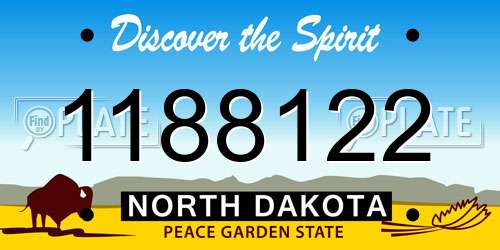 1188122 North Dakota License Plate
