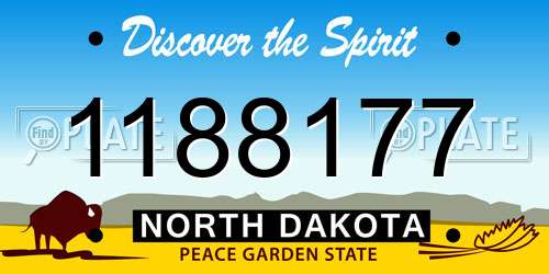 1188177 North Dakota License Plate