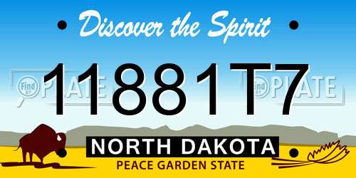11881T7 North Dakota License Plate