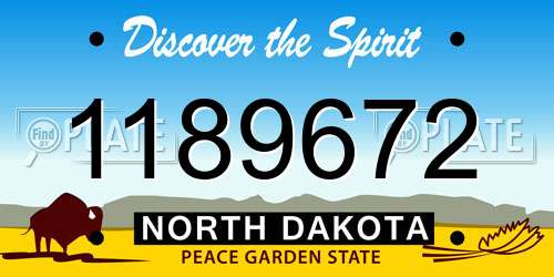 1189672 North Dakota License Plate