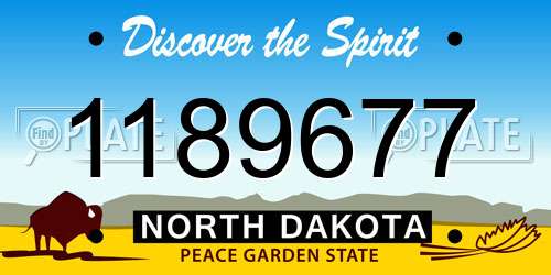 1189677 North Dakota License Plate