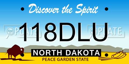 118DLU North Dakota License Plate