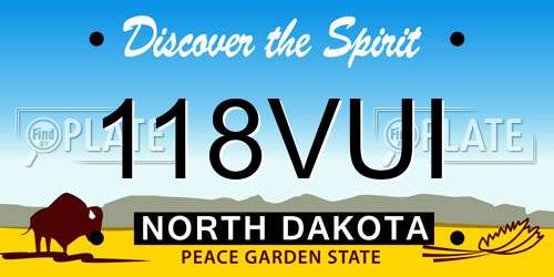 118VUI North Dakota License Plate
