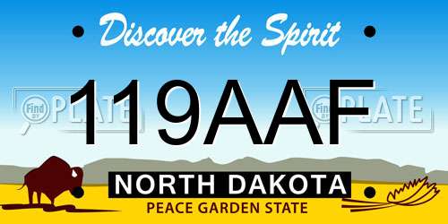 119AAF North Dakota License Plate