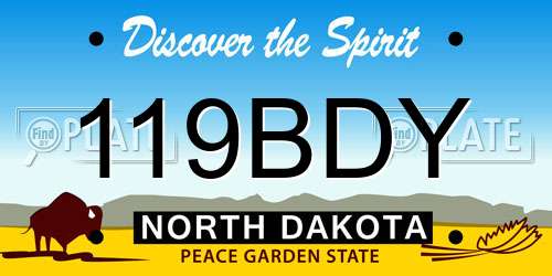 119BDY North Dakota License Plate
