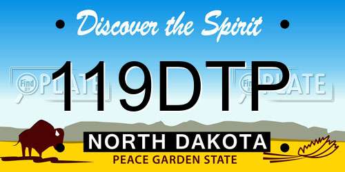 119DTP North Dakota License Plate