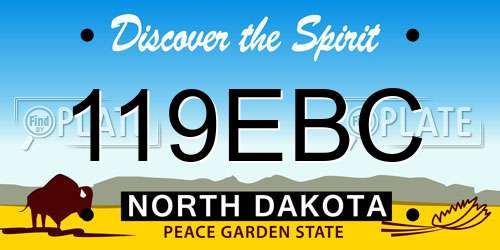 119EBC North Dakota License Plate