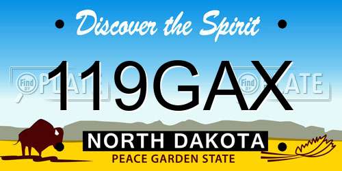 119GAX North Dakota License Plate