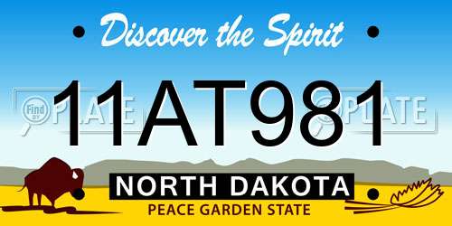 11AT981 North Dakota License Plate