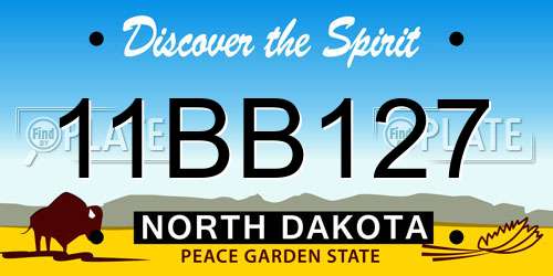 11BB127 North Dakota License Plate