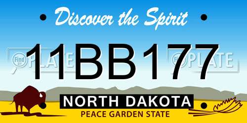 11BB177 North Dakota License Plate