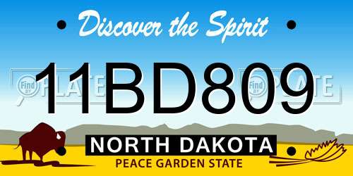 11BD809 North Dakota License Plate