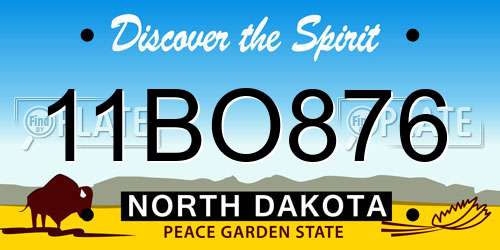 11BO876 North Dakota License Plate