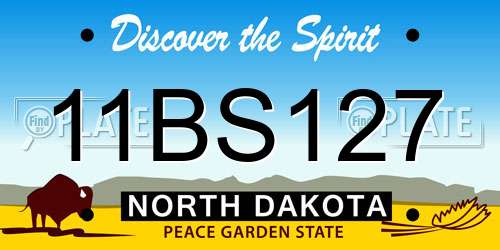 11BS127 North Dakota License Plate