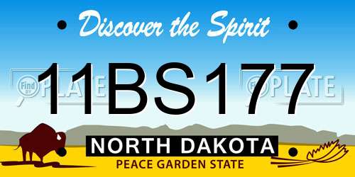 11BS177 North Dakota License Plate