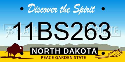11BS263 North Dakota License Plate