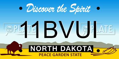 11BVUI North Dakota License Plate
