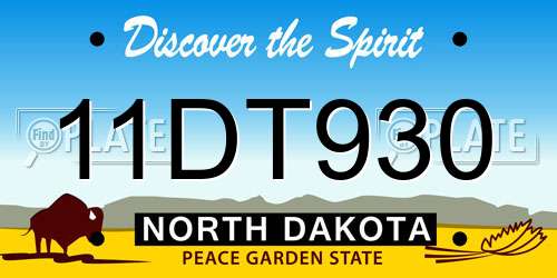 11DT930 North Dakota License Plate
