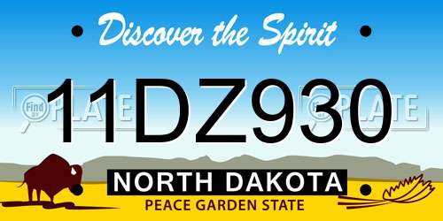 11DZ930 North Dakota License Plate