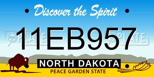 11EB957 North Dakota License Plate