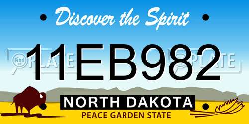 11EB982 North Dakota License Plate