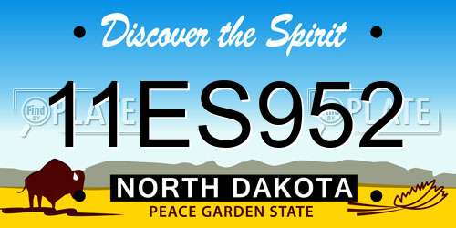 11ES952 North Dakota License Plate