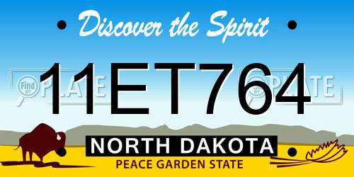 11ET764 North Dakota License Plate