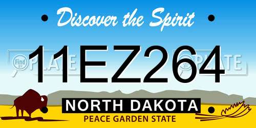11EZ264 North Dakota License Plate
