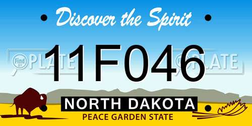 11F046 North Dakota License Plate