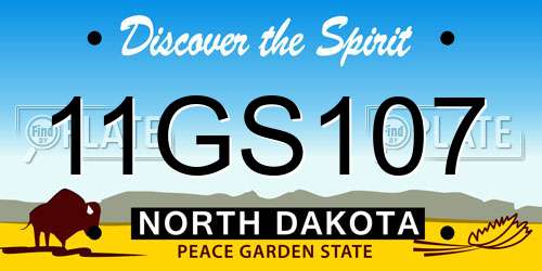 11GS107 North Dakota License Plate