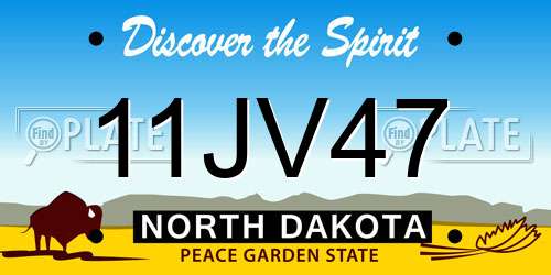 11JV47 North Dakota License Plate