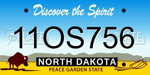 11OS756 North Dakota License Plate