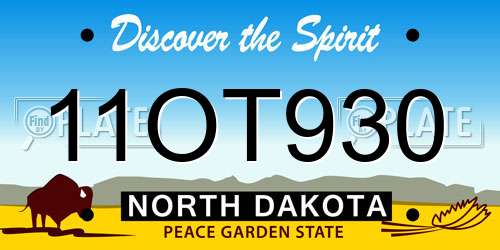 11OT930 North Dakota License Plate