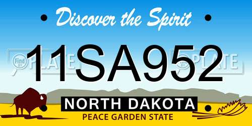 11SA952 North Dakota License Plate