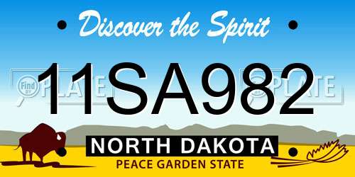 11SA982 North Dakota License Plate