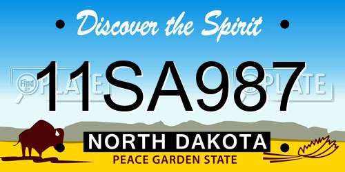 11SA987 North Dakota License Plate