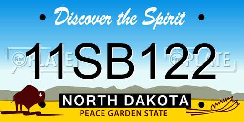 11SB122 North Dakota License Plate