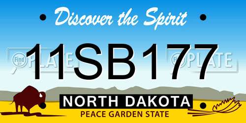 11SB177 North Dakota License Plate
