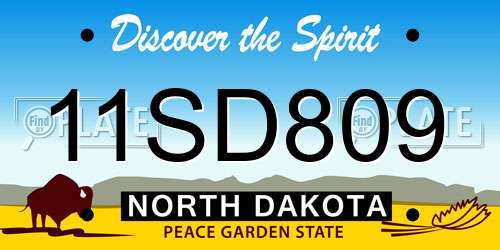11SD809 North Dakota License Plate