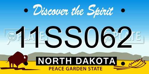 11SS062 North Dakota License Plate