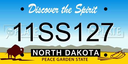 11SS127 North Dakota License Plate
