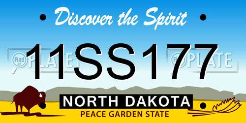11SS177 North Dakota License Plate