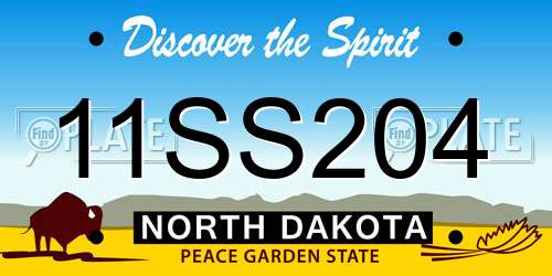 11SS204 North Dakota License Plate
