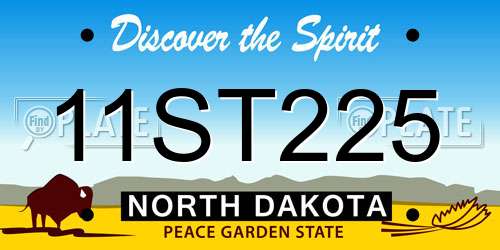 11ST225 North Dakota License Plate