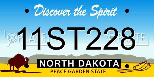 11ST228 North Dakota License Plate