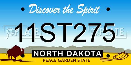 11ST275 North Dakota License Plate