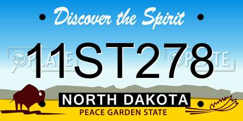 11ST278 North Dakota License Plate