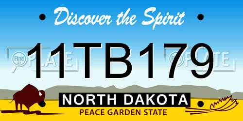 11TB179 North Dakota License Plate